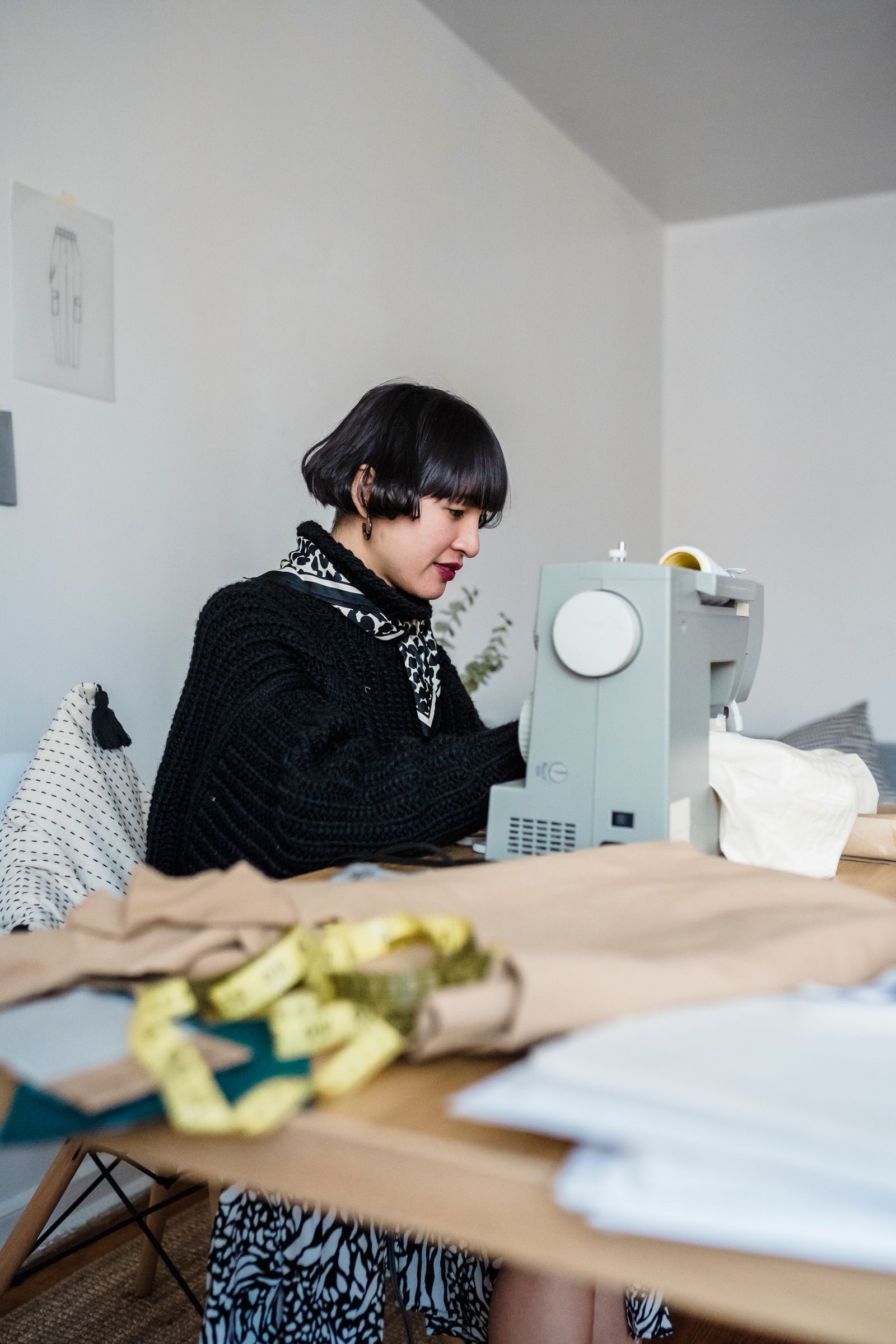 Garment alteration at a sewing machine by Koko Atelier, Galway